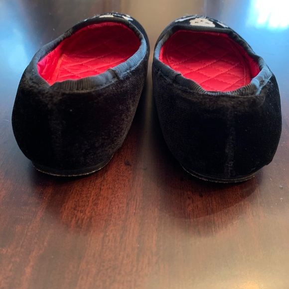 Ralph Lauren Black Velvet Skull Toddler 8.5 Flats - Picture 4 of 9